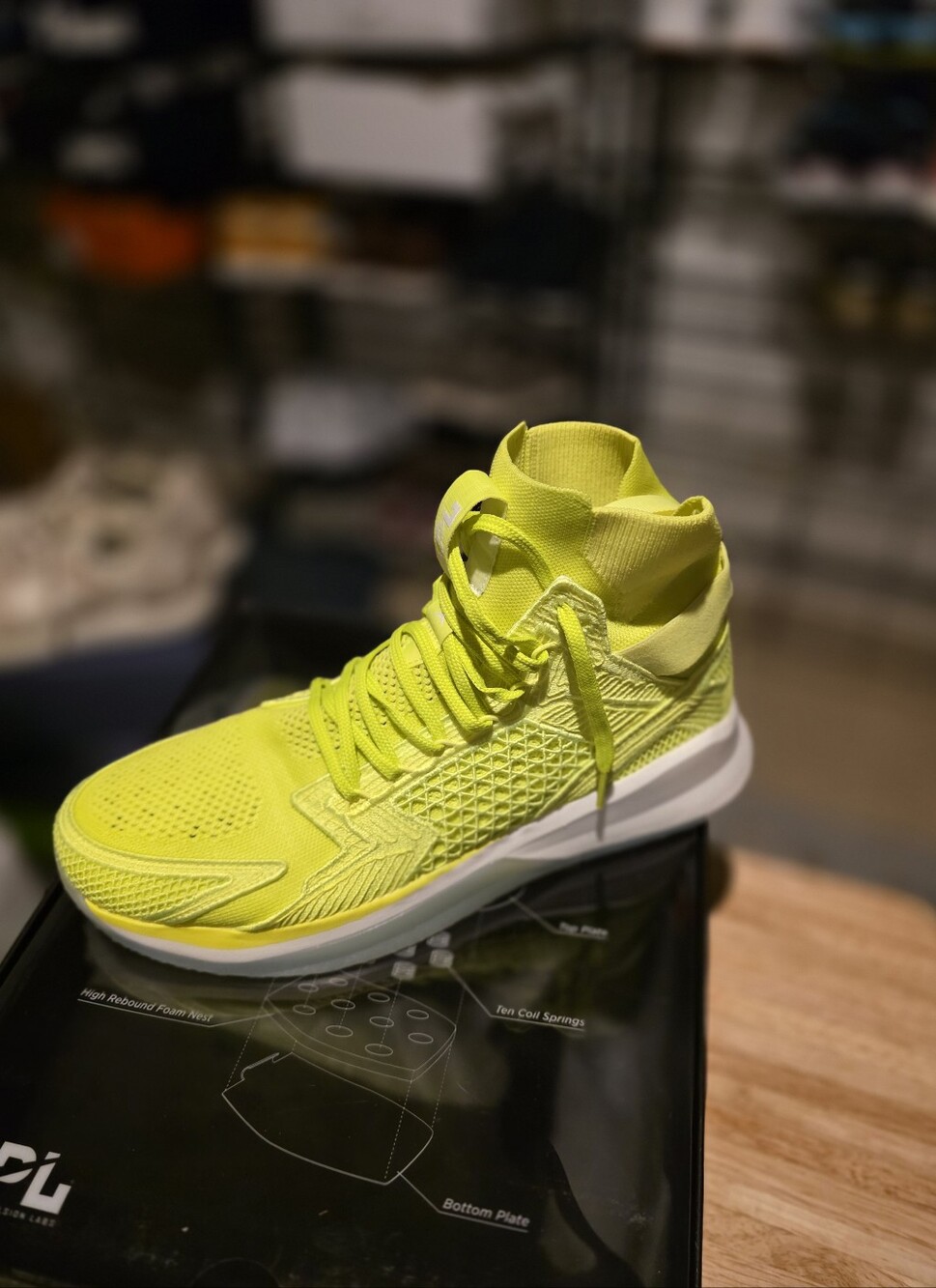 Men's High-Top Athletic Sneaker in Neon Yellow Size 12 Mens